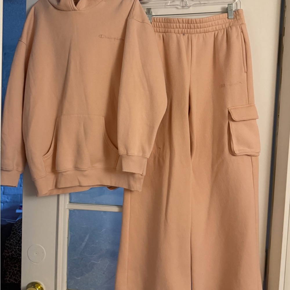 Champion Light Pink Hoodie and Sweatpants Set both like brand new